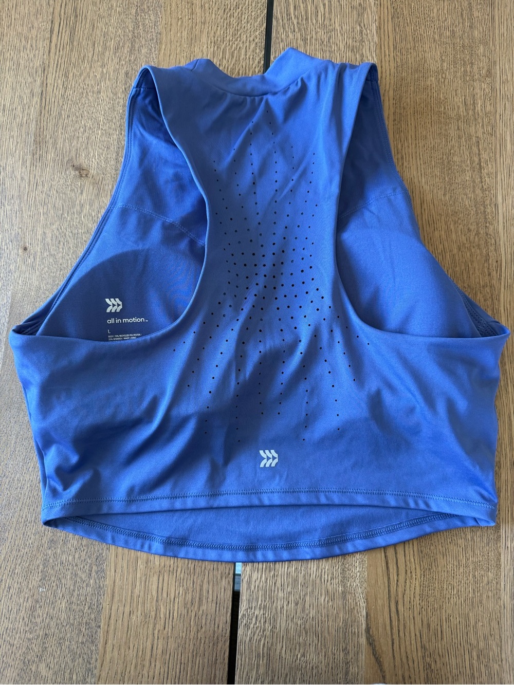 all in motion Blue Sleeveless Mock Neck Crop Top - Picture 2 of 3